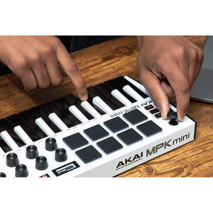 Akai MPK Mini MK3 Controlador MIDI de 25 teclas, blanco #MPKMINI3W