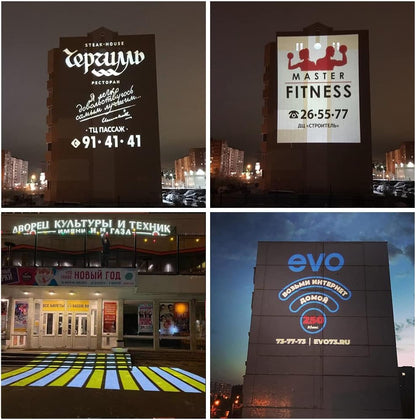 Proyector GOBO con logotipo LED de 120 W, Ip67, luz de efecto DJ impermeable, incluye GOBO de vidrio personalizado gratuito para proyectar imagen para hotel, empresa, tienda, boda,
