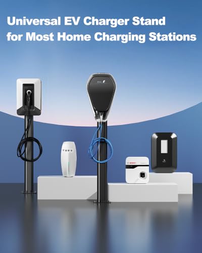 Soporte de pedestal universal para cargador de vehículos eléctricos, montaje en suelo de 59 pulgadas con gancho para cable BS-CDZ