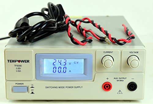 Tekpower TP3030E DC Fuente de alimentación conmutada ajustable 30V 30A, pantalla digital con luz trasera