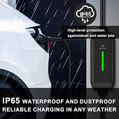 Leisure Stay Cargador portátil para vehículos eléctricos Tesla, Certificado etl, Carga rápida de 7.65M, Impermeable ip65, Compatible con Camiones 3 / X/y/Cyber (LV2 14-50 (Black 32A-40A))