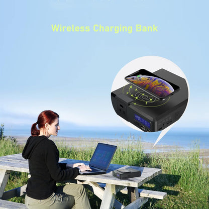 Cargador portátil ALLPOWERS S200 de 200 W y 41600 mAh con energía solar y batería externa inalámbrica.