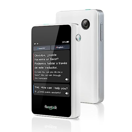 Timekettle, Fluentalk T1 Mini dispositivo de traductor no necesita WiFi, datos móviles globales integrados de 1 año, soporta 40 idiomas y traducción de fotos, traductor de idioma instantáneo para