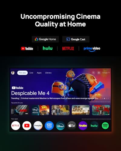 XGIMI HORIZON 20 Proyector Doméstico 4K RGB Láser Triple, 3200 Lúmenes ISO, Google TV con Netflix con Licencia, Zoom Óptico y Desplazamiento de Lente, IMAX Enhanced, Dolby Vision, Pantalla de 300