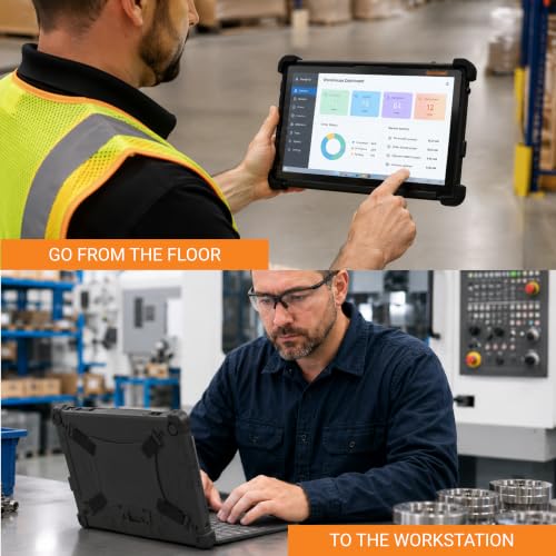Flex 10D Rugged Tablet - 10.1" IPS Display, Intel N150 Quad Core, 8GB RAM, 128GB SSD, Windows 11 Pro, Wi-Fi 6, MIL-STD-810H, Vehicle Mountable 2-in-1 PC for Field Work