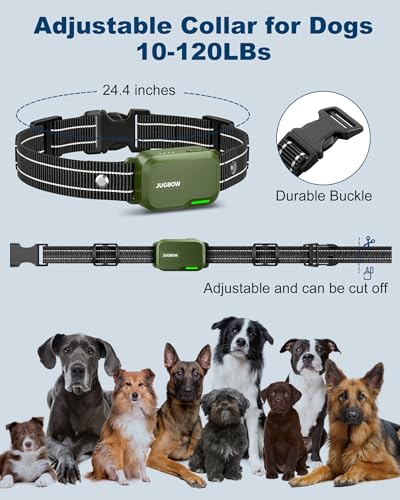 Jugbow Collar de choque para perro, collar de entrenamiento para perros de 4200 pies con control remoto innovador IPX7 impermeable con 4 modos de entrenamiento, collar electrónico recargable DT-61