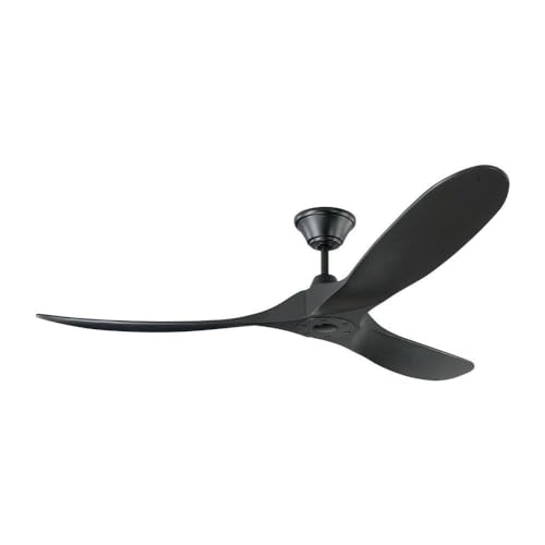 Monte Carlo 3MAVR60BKBK Maverick Energy Star - Ventilador de techo para exteriores de 60 pulgadas con control remoto, 3 aspas de madera de balsa, negro mate