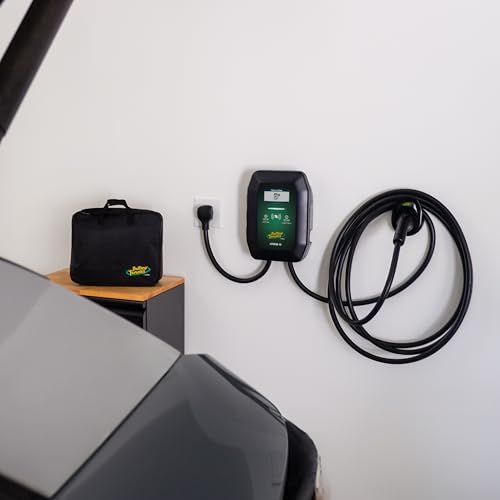 Battery Tender eCharge 48 AMP Cargador EV - Nivel 2 Montado Interior Exterior Estación de Carga Rápida para Vehículos Eléctricos con Cable Flexible de 25 pies NEMA 14-50 - 022-3019-DL-WH
