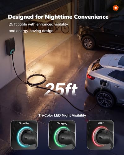 StarCharge - Cargador EV de nivel 2, 50 amperios 240 V J1772 cableado - Juno1772-50H
