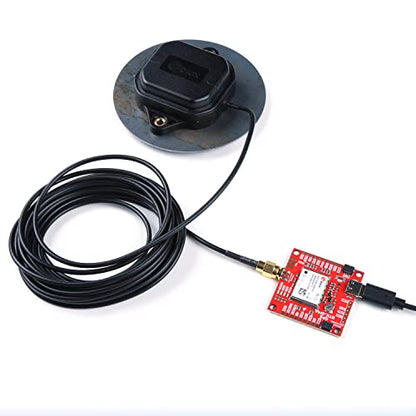 SparkFun Kit GPS-RTK-SMA – Incluye salida GPS – Antena de montaje magnético – Placa de tierra y cable USB-C – u-Blox ZED-F9P y RTK – Alta precisión en milímetros – Operaciones Rover y estación base