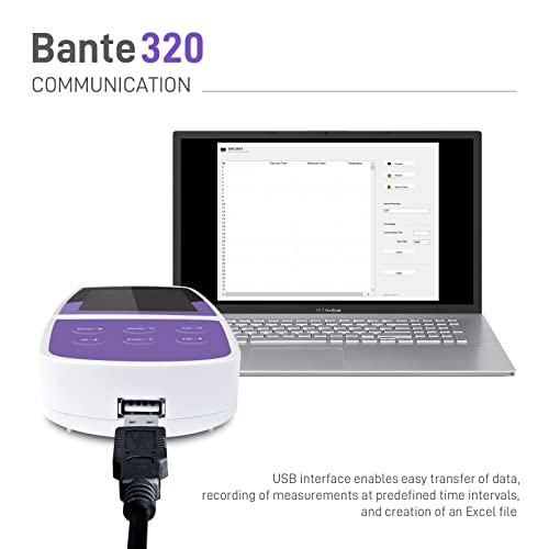 Medidor portátil de iones de pH Bante 320 | Medidor de iones portátil | Contiene modos de medición de pH, ORP e iones | Precisión ± 0.002 pH, ± 0.2 mV, ± 1% F.S. | 500 juegos de almacenamiento de datos