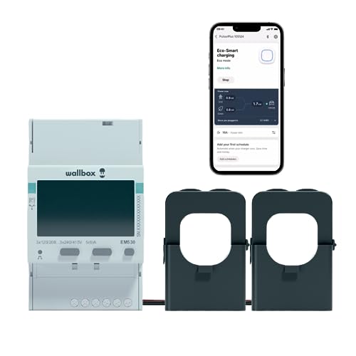 Wallbox Medidor de potencia - Abrazadera inteligente para el hogar, 2 fases de hasta 250 amperios, certificación UL, para soluciones de gestión de energía (permite la carga solar de EV) ‎MTR-2P-250A-CLP-UL