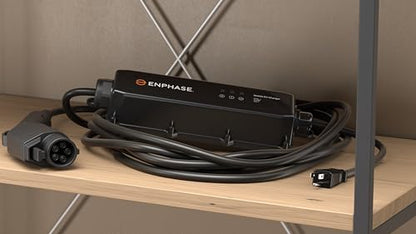 Enphase Cargador móvil EV, 12 A, certificado de seguridad, interior/exterior, cable resistente de 25 pies y conector SAE J1772, 120V, enchufe NEMA 5-15 - EVSE-NA-1012-0130-X000