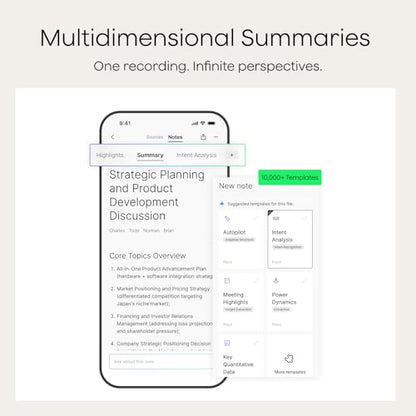 Plaud Grabadora de voz Note Pro AI, transcribe y resume con IA, control de aplicaciones, tomador de notas para reuniones y llamadas, soporta 112 idiomas, ultra delgado con pantalla InstantView