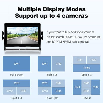 Cámara de respaldo inalámbrica de 7 pulgadas 1080P DVR cámara de visión trasera compatible con enchufe precableado Furrion, monitor de pantalla táctil y cámara de visión nocturna impermeable