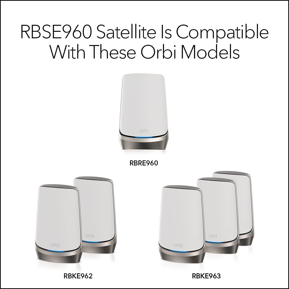 NETGEAR Orbi Quad-Band WiFi 6E Mesh System (RBKE963), enrutador con 2 extensores de satélite, cobertura de hasta 9000 pies cuadrados, 200 dispositivos, puerto de Internet de 10 gig, AXE11000 802.11