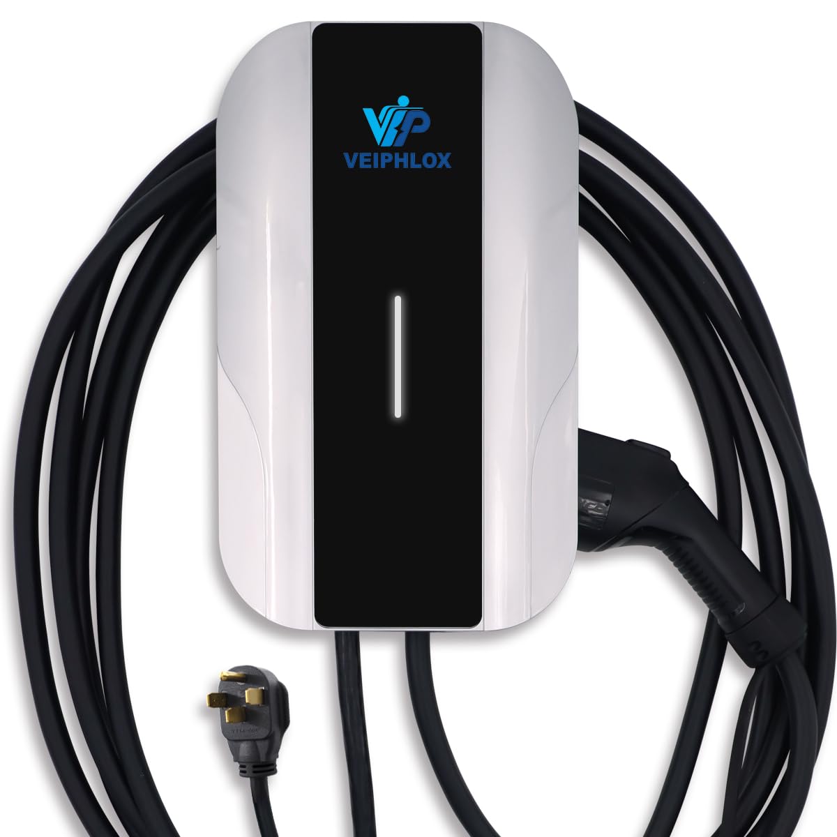 Cargador EV de nivel 2 40A (9.6kW), estación de carga J1772 de 240 V con NEMA 14-50P solo conecta y carga (no se necesita aplicación). Contaminación lumínica cero: el LED - 	UC101 LED Off
