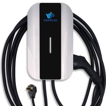Cargador EV de nivel 2 40A (9.6kW), estación de carga J1772 de 240 V con NEMA 14-50P solo conecta y carga (no se necesita aplicación). Contaminación lumínica cero: el LED - 	UC101 LED Off