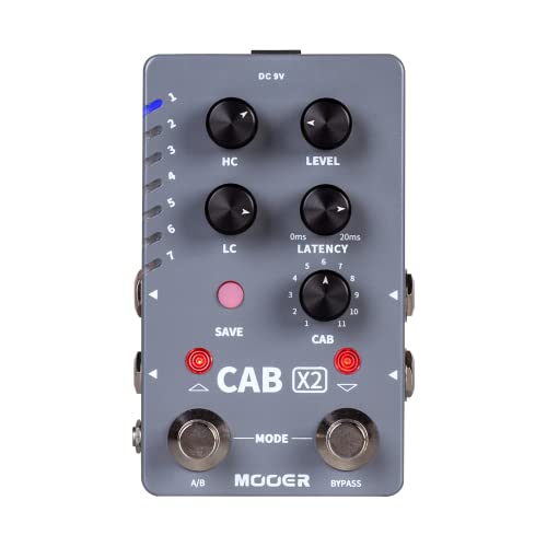 MOOER CAB X2 Dual Footswitch Cab Sim IR Carga Estéreo Gabinete Simulación Pedal con 14 Presets Ranuras Compatible con Edición de Software