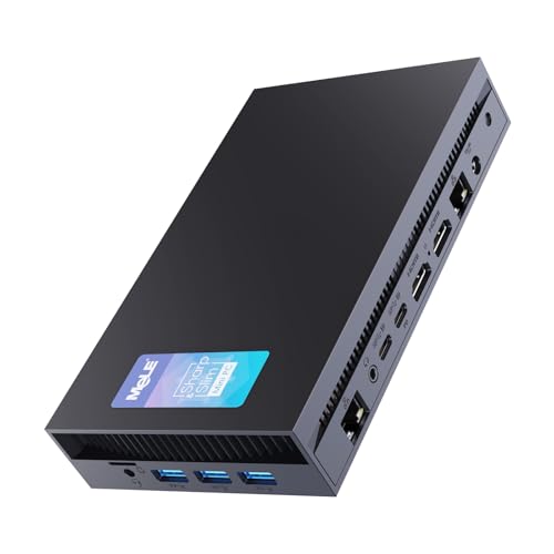 MeLE Overclock X5 Ultra Slim MiniPC Core-i5 12450H (hasta 4.4 GHz), 16 GB RAM 512 GB SSD, 3940 MB/s, 2 ranuras M.2, pantalla cuádruple HDMI×2/USB-C*2/4K computadora de escritorio oficina industrial y entretenimiento