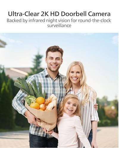 Cámara de timbre de video de seguridad Philips (timbre incluido), sin cuota mensual, cámaras duales 2K FHD con detección de movimiento, audio de 2 vías, compatible con Alexa y Google Assistant # DDA270X-2TXS