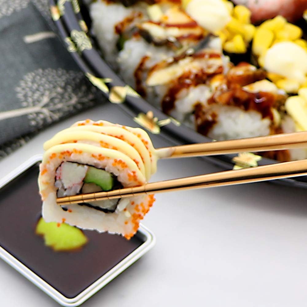 Palillos de acero inoxidable 304 reutilizables, de varios colores, ligeros, palillos de metal aptos para el lavavajillas – 5 pares - 033985217378