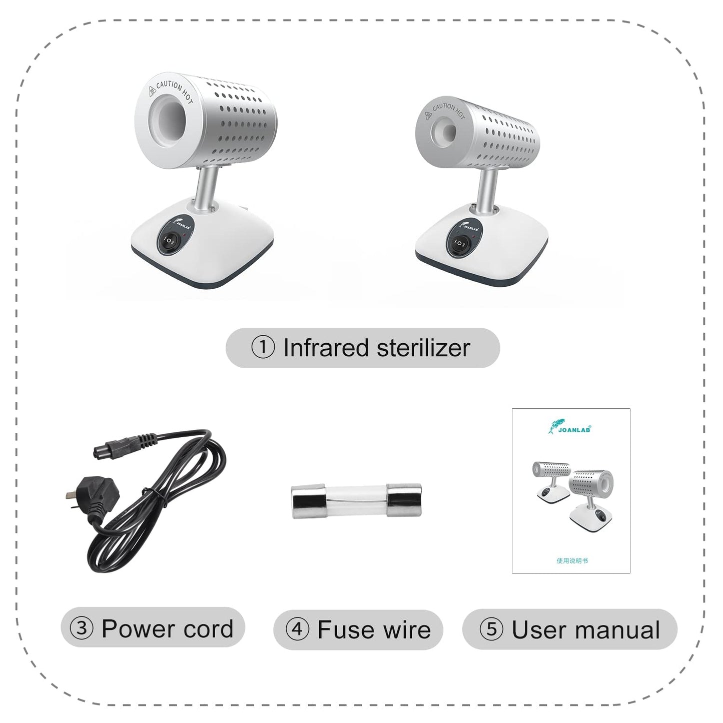 JOANLAB Esterilizador infrarrojo del laboratorio para el uso del laboratorio del esterilizador del anillo de vacunación del lazo de inoculación, 110v (DS-900S)