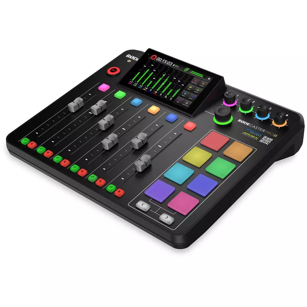 Consola de estudio Rode RODECaster Pro II con auriculares y tarjeta de memoria microSDHC de 32 GB RCPII B
