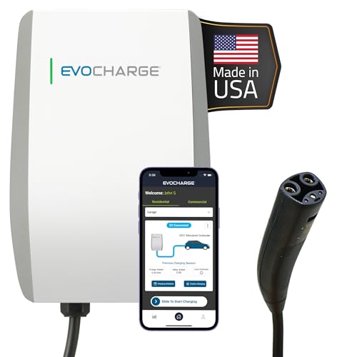 Home 50 NACS - Cargador EV de nivel 2, 240 V cableado, compatible con Tesla - Estación de carga inteligente de vehículo eléctrico de 50 amperios, cable de 25 pies, listado UL, hasta 45