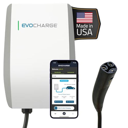 Home 50 NACS - Cargador EV de nivel 2, 240 V cableado, compatible con Tesla - Estación de carga inteligente de vehículo eléctrico de 50 amperios, cable de 25 pies, listado UL, hasta 45