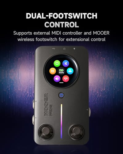 MOOER Prime M2 - Amplificador de auriculares con procesador de múltiples efectos, pedales de guitarra bajo estéreo con 194 modelos de efectos que cargan MNRS y archivos de muestra IR de terceros