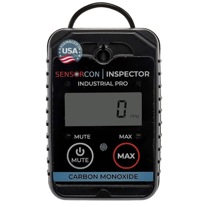 Inspector 2 CO Industrial Pro Monitor de gas de monóxido de carbono, puntos de alerta ajustables, alertas visuales, audibles y vibratorias, función TWA #INS2-C0-03