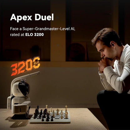Robot de ajedrez AI RC3G-N con brazo robótico tablero de ajedrez electrónico para computadora, 25 niveles de IA, más de 1200 ejercicios, entrenador de final, reproducción de juegos clásicos