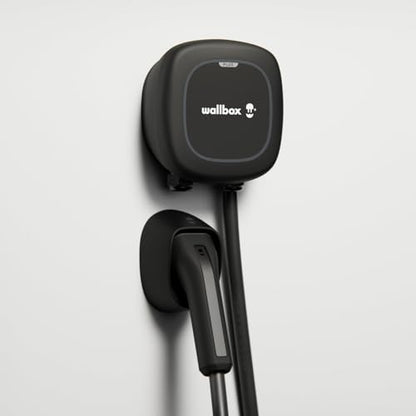 Wallbox Pulsar Plus - Cargador inteligente para vehículos eléctricos de nivel 2, ultracompacto, WiFi, Bluetooth, Alexa/Google Home, Energy Star y certificado UL, cable de 25 pies, EVSE para interiores PUP1-U-1-ALL Ensablamado en USA