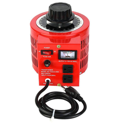 TDGC2-2KM Regulador de voltaje CA Transformador de voltaje CA Salida 0 ~ 130V 20A Convertidor de voltaje de CA monofásico, enchufe de EE. UU. 110V 2000W