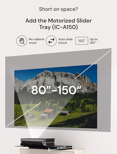 AWOL VISION LTV-2500 4K UHD Proyector láser triple de tiro ultra corto con Dolby Vision y Atmos, Active 3D, 150 pulgadas, HDR10+, UST Proyector de TV láser (Fire TV Stick 4K Max incluido)