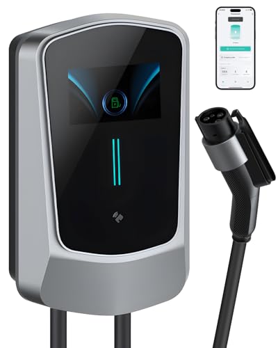 EONYHC Cargador EV de nivel 2 de 48 amperios: estaciones de carga de vehículos eléctricos de 240 V - Cable de 25 pies J1772 conector de coche - Cargador de coche eléctrico habilitado para exteriores e