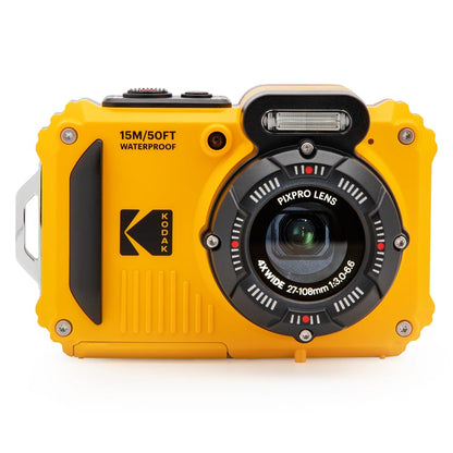 KODAK PIXPRO WPZ2 - Cámara digital resistente al agua de 16 MP, zoom óptico de 2.7 pulgadas, video LCD Full HD, amarillo