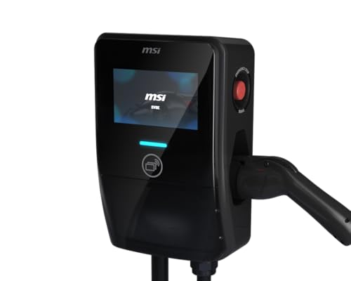 MSI EV Premium Tipo 1 (J1772) cableado, cargador de nivel 2, 240V, 60A, 14.4 kW, clasificación IP55, resistente al agua y al polvo, IK08 resistente a los impactos, certificado UL2594, Energy Star,