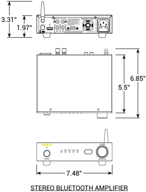 VOLT Sistema de audio para exteriores OHM 4.1 con 4 altavoces satélite, subwoofer y amplificador Bluetooth, proporciona cobertura de hasta 1300 pies cuadrados VAU-KIT3-PBZ