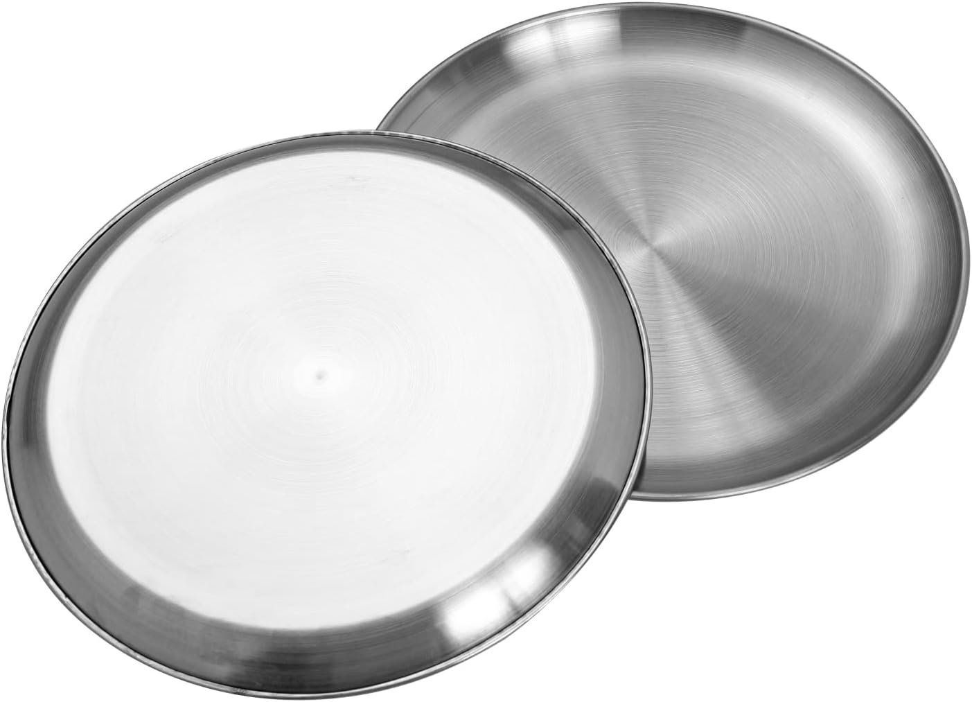 Platos de acero inoxidable 304 de 9 pulgadas, ligeros, irrompibles, juego de platos de cena no tóxicos, aptos para lavavajillas, sin BPA y saludables (10 piezas)