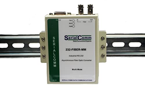 Convertidor RS232 a fibra óptica - MM ST, adaptador de alta confiabilidad de grado industrial con conector DB9