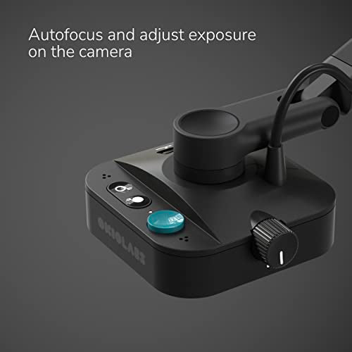 OKIOCAM X1 4K Ultra HD Cámara de documentos de modo dual y cámara web - Luz LED, micrófonos integrados, enfoque automático, formato A3 Ledger - Funciona con Zoom, Google Meet OBS, equipos -