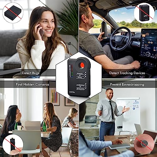 Detector de cámara C10 Pro – Detector profesional de RF Buscador de cámara oculta, barrendero antiespía, rastreador GPS, dispositivo de escucha, escáner de teléfono celular para interiores