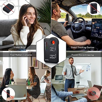 Detector de cámara C10 Pro – Detector profesional de RF Buscador de cámara oculta, barrendero antiespía, rastreador GPS, dispositivo de escucha, escáner de teléfono celular para interiores