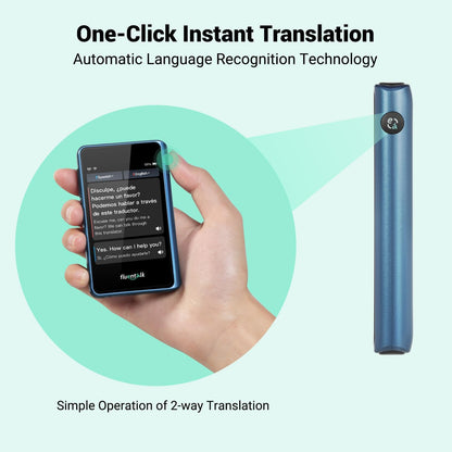 Timekettle, Fluentalk T1 Mini dispositivo de traductor no necesita WiFi, datos móviles globales integrados de 1 año, soporta 40 idiomas y traducción de fotos, traductor de idioma instantáneo para