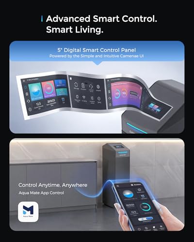 CS32-1035 - Sistema de suavizante de agua, suavizador inteligente de agua para toda la casa de 40,000 granos con pantalla táctil de 5" control de aplicación, regeneración de flujo ascendente | Regeneración de flujo ascendente, recordatorio de sal