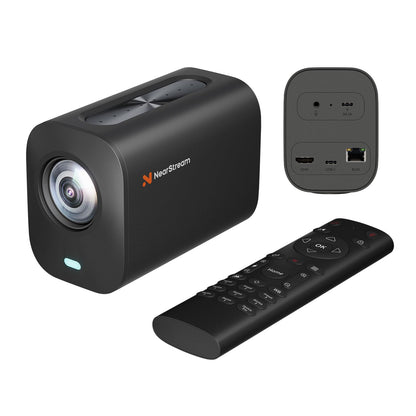 Cámara de transmisión con cable NearStream VM20 4K con zoom híbrido 40X/8 micrófonos con cancelación de ruido/control remoto, plug & play, webcam HDMI/USB/RJ45 para transmisión en vivo, videollamada VM20-US