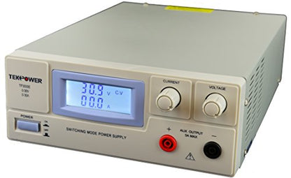 Tekpower TP3030E DC Fuente de alimentación conmutada ajustable 30V 30A, pantalla digital con luz trasera