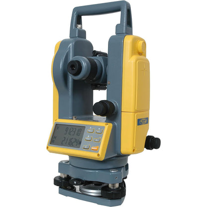 Spectra Precision DET-2 Teodolito digital de 2 arcos de precisión de segundo arco con pantalla LCD dual, compensación de inclinación, resistencia al polvo/agua IP54 y opciones de alimentación